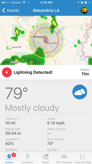 lightning detected